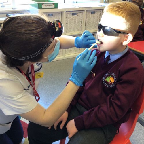 Visit from the dentist to the Butterfly Room.